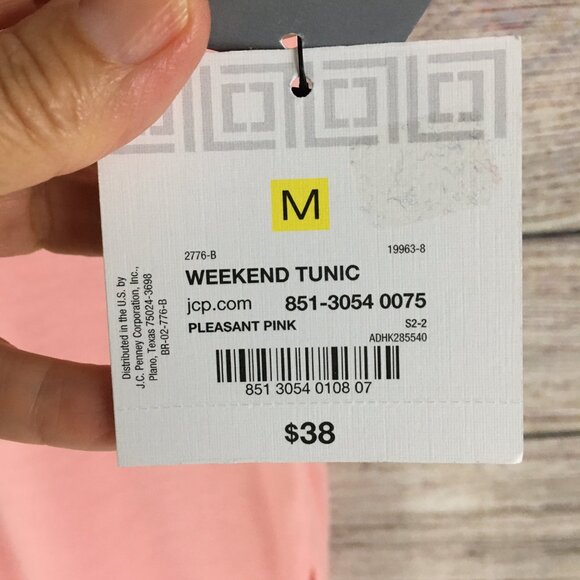 2 Liz Claiborne Weekend Tunic Tops Pink Blue Women's Medium - Picture 8 of 9